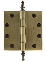 4 1/2" Solid-Brass Butt Door Hinge with Steeple Tips